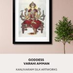 Handcrafted Silk Art of Goddess Lakshmi – Framed Elegance
